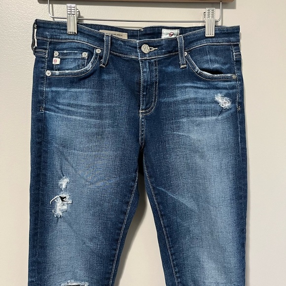 AG Jean The Legging Ankle Super Skinny Destroyed Faded Medium Wash - Picture 4 of 12